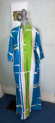 Catherine Ogust Penthouse Gallery Shift Dress Multi-Color Geometric Block Print