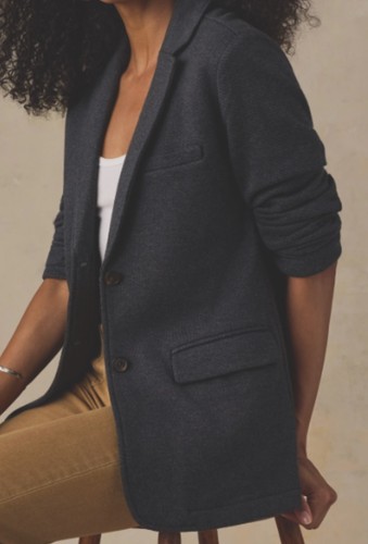 J.Crew, J CREW Oversized Heavy Wool Blend Blazer Jacket-Women Sz 10-Shadow Black-EUC
