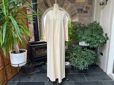Vintage 1980s Ivory Velour Fleece Zipper Robe Quilted Neckline Cuffs Vanity Fair
