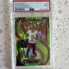 2024 Panini Select Jayden Daniels #112 Neon Green Shock Prizm /499 PSA 9 Rookie