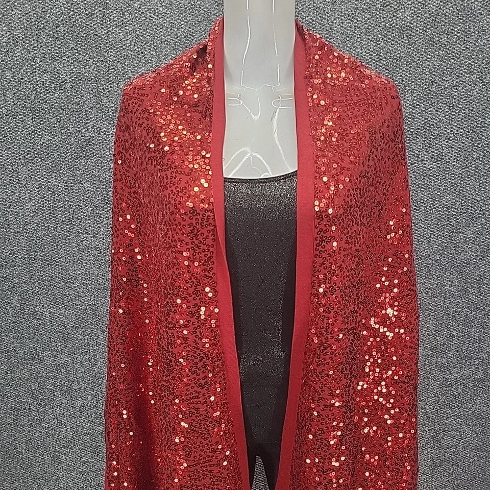 Cachecol IMAN Global Chic Allover lantejoulas moderno moderno envoltório vermelho tamanho único serve para a maioria - Imagem 2 de 4