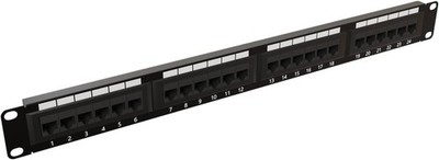CAT5e Netzwerk Patchpanel Rackmontage RJ45 Ethernet Hub 19'' Racks 24 Port 1HE