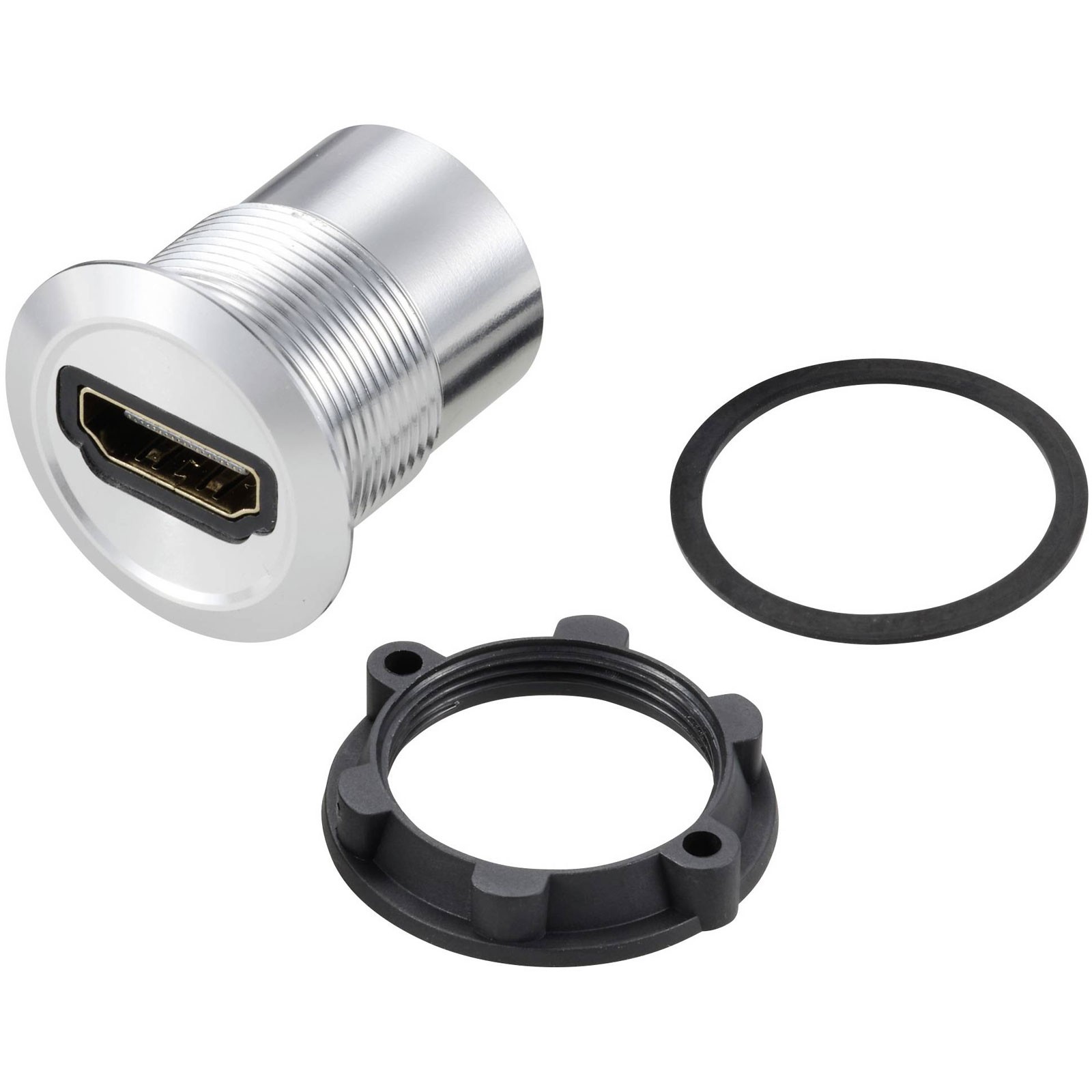 TruComponents HDMI 2.0 Panel Adapter Jack HDMI skt - HDMI skt Silver