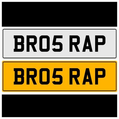 BRO RAP CAR WRAP TINT RP M3 M4 GT RS PRIVATE REGISTRATION NUMBER PLATE BR05 RAP
