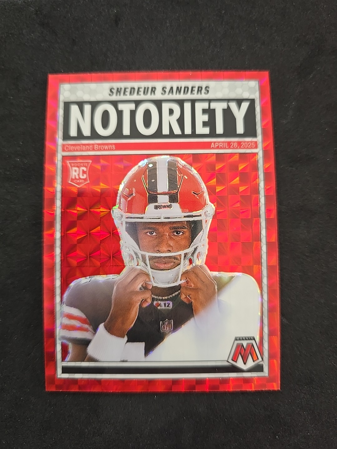 2025 Panini Mosaic - Notoriety Shedeur Sanders #13 Red Mosaic Prizm (RC)