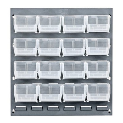 QLP-1819-220-16RD Gray Louvered Panels Complete Package with Bins, 18'' L x 19...