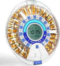 Automatic Pill Dispenser for Elderly,Electronic Pill Organizer with Alarm  Light