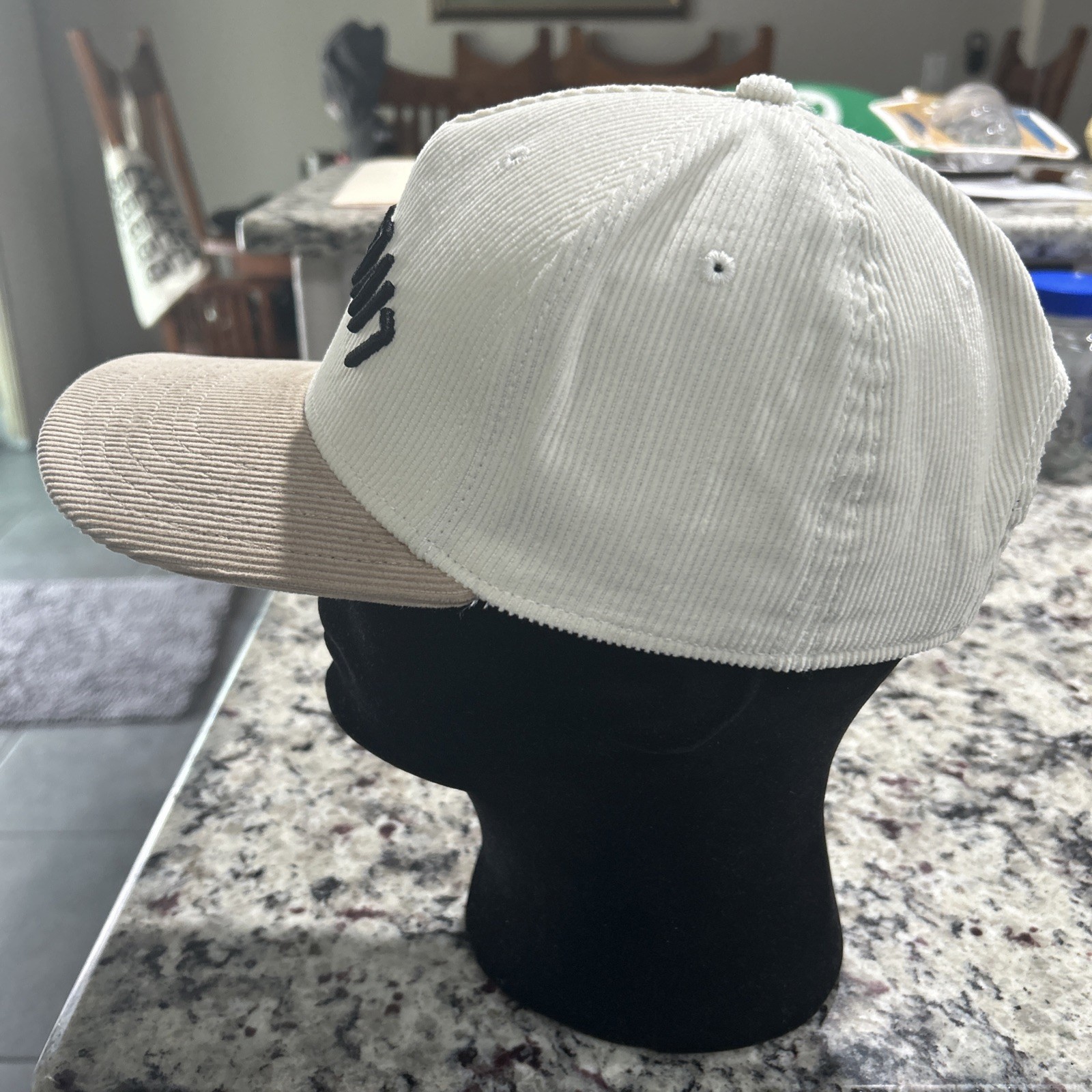 Black Clover Live Lucky "Upside Down Luck" Adjustable Golf Hat Off White Tan thumbnail 4