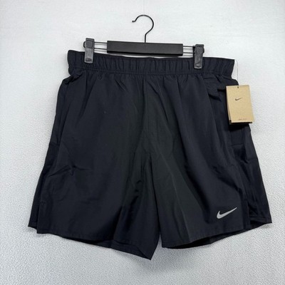 Nike Running Shorts Men's Medium Black Athletic Lightweight Challenger Brief NEW