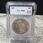 1921 Morgan Silver Dollar graded MS62 by IGC
