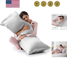 Satin Body Pillowcase 20x54, Cooling Pillow Cover for Hair and Skin, Silky Sm...