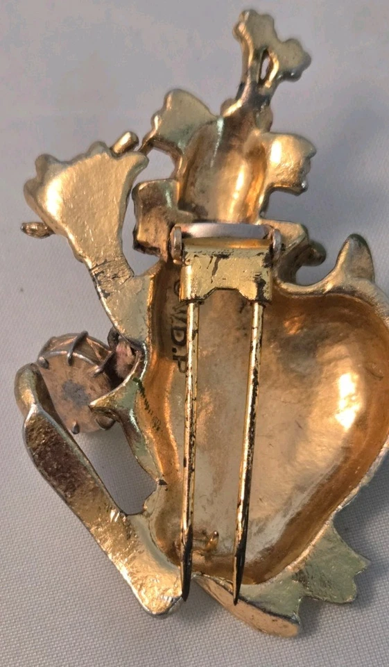 Vintage 1938 Coro Walt Disney Dumbo Circus Clown Fur Pin - Image 2 of 4