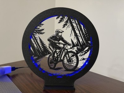 USB Powered LED Color Changing Bicycle Night Light w/ Remote, Black, Indoor