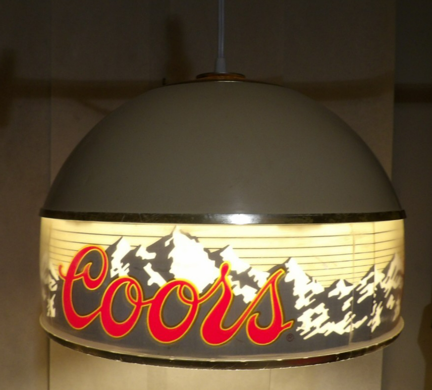Vintage 1980 Coors Beer Hanging Lamp Light Sign KCS Industries | eBay