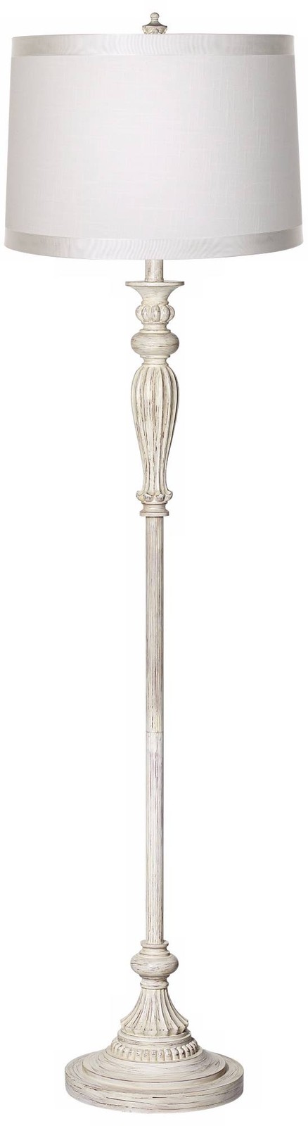 Vintage Chic Floor Lamp Antique White Off White Shade for Living Room Bedroom thumbnail 2