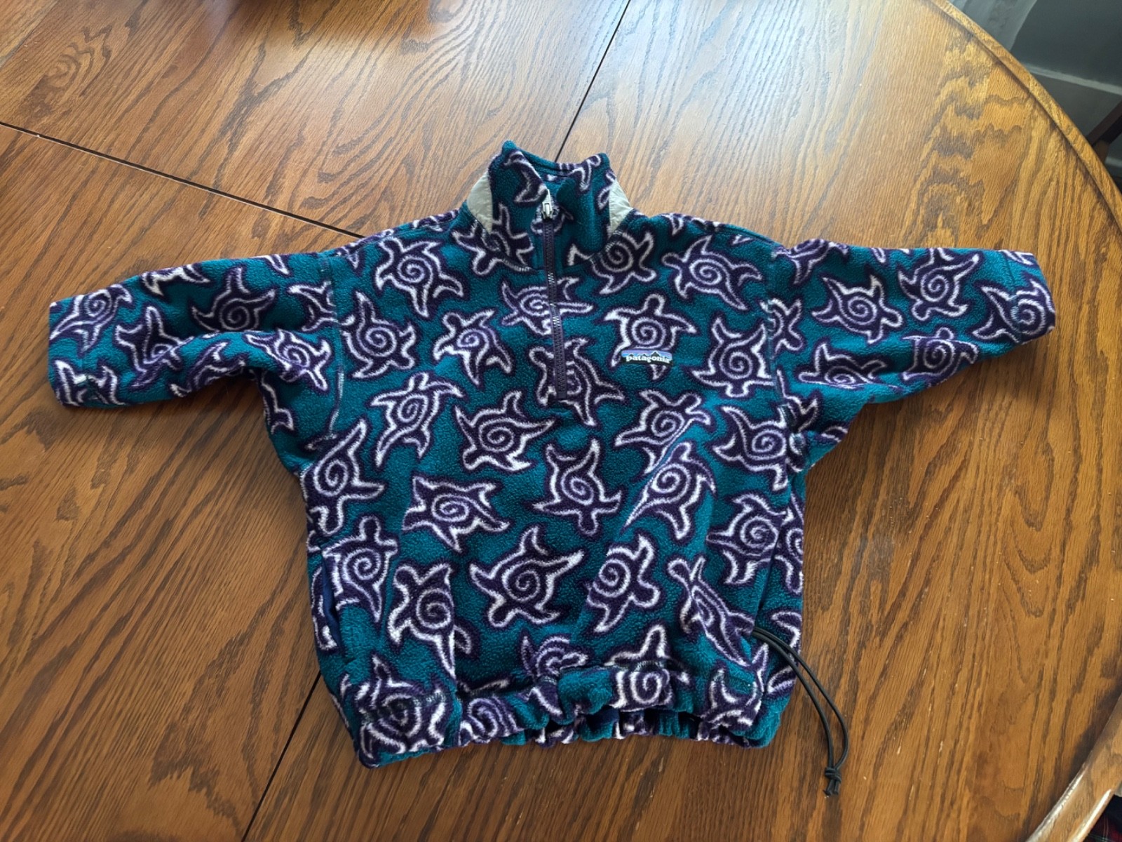 vtg patagonia zen turtle fleece pullover boys girls kids 3 made in USA