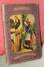 ANTIQUE ChIldren's Book c1900 NURSERY COLORED PICTURES BOOK 16 Illus LOT HH