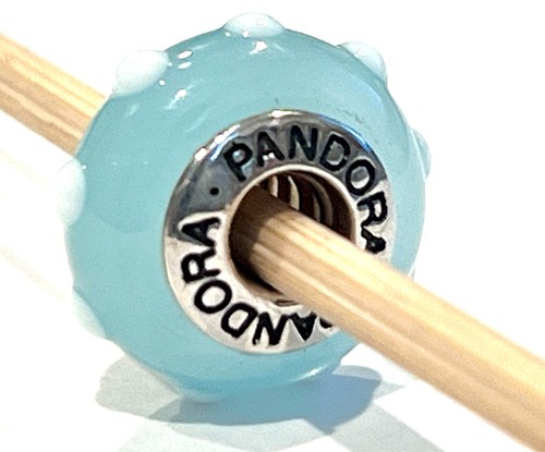 PANDORA 790629 Seeing Spots Glass Charm Sterling Silver Stamped ALE 925 RETIRED  - Picture 5 of 8