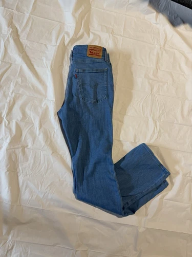 Levis 725 Jeans Womens 29 X 32 Blue High Rise Bootcut Regular Wash Stretch Denim