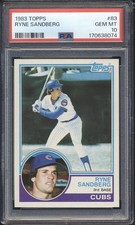 1983 Topps Baseball Ryne Sandberg ROOKIE #83 PSA 10 CHICAGO CUBS GEM MINT HOF