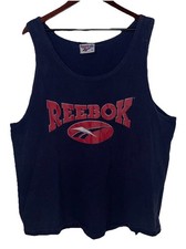 Vintage 90s Reebok Tank Top Men’s XL Blue Red Made in USA Gym Basketball Workout
