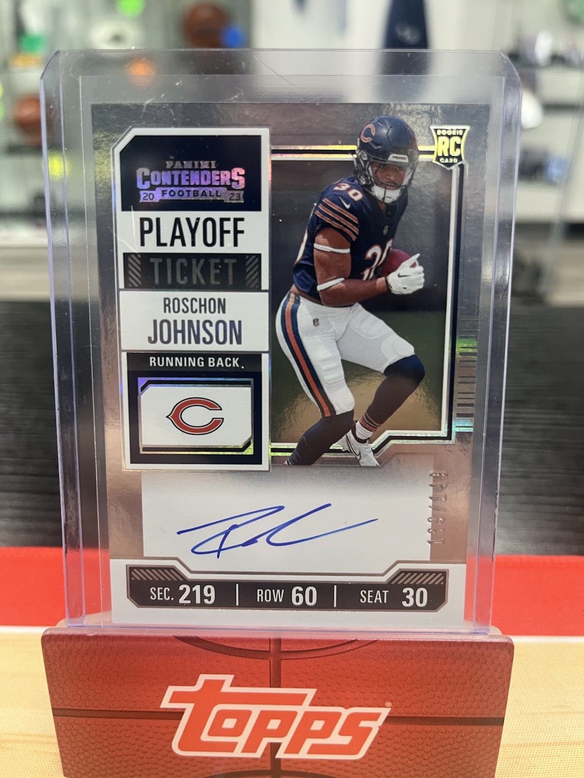 2023 Contenders Football Playoff Ticket Roschon Johnson Rookie Auto /149 #130