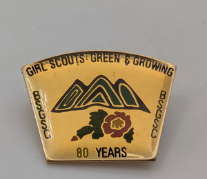Girl Scout Green & Growing 80 Years Lapel Pin