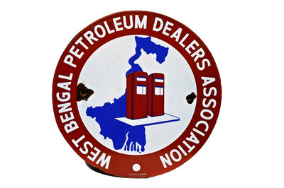 Vintage West Bengal Petroleum Dealers Porzellan Emaille Benzin Gas Oil Schild