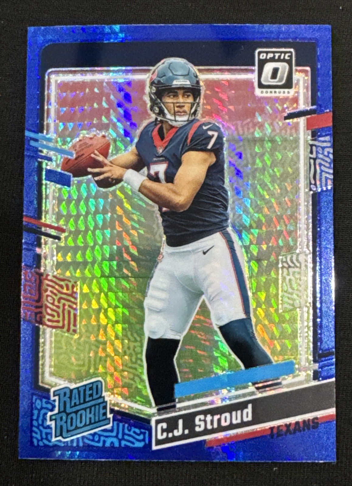 2023 Panini Donruss Optic - Rated Rookie C.J. Stroud #244 Blue Hyper Prizm (RC)