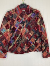 Coldwater Creek Quilted Colorful Jacket /Size PL Beautiful Unique Piece Read