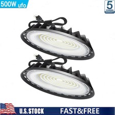 2 Pack 500W UFO Led High Bay Light Shop Industrial Commercial Factory Warehouse