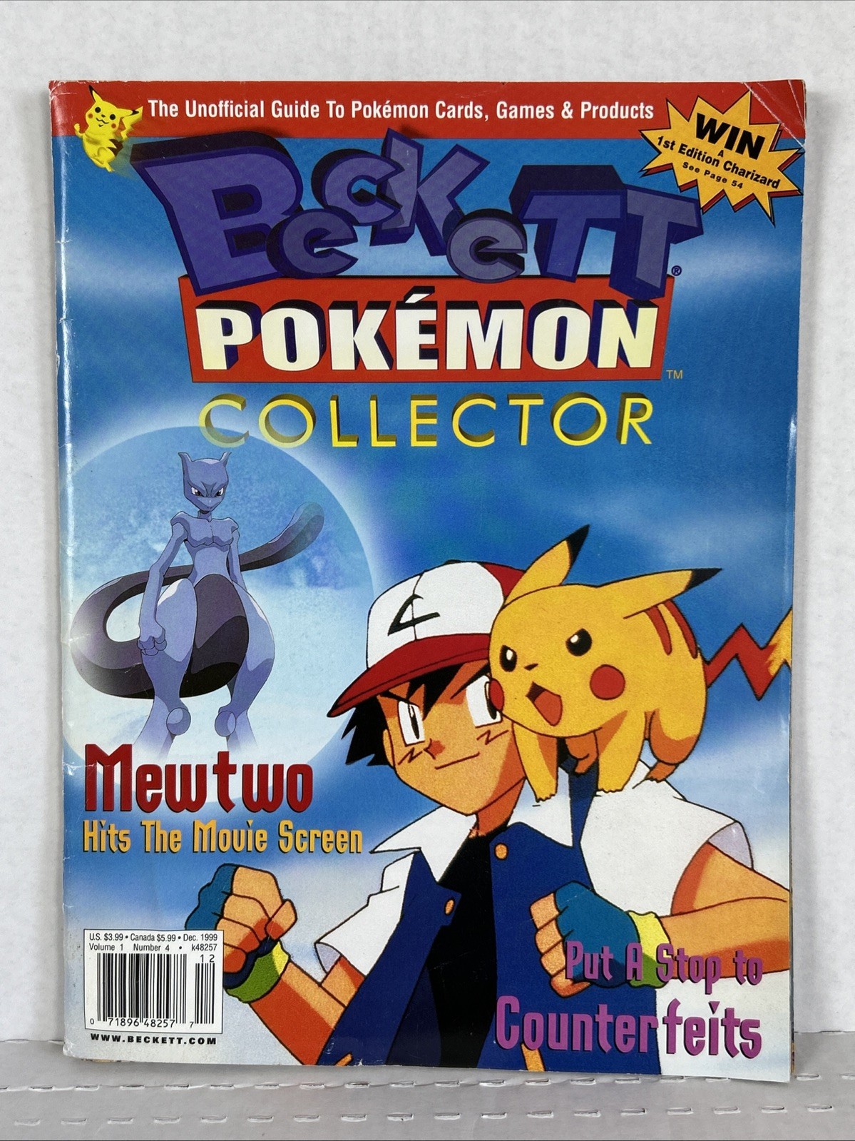 Beckett Pokemon Collector Magazine (Volume 1, Number 4) Mewtwo Movie Version
