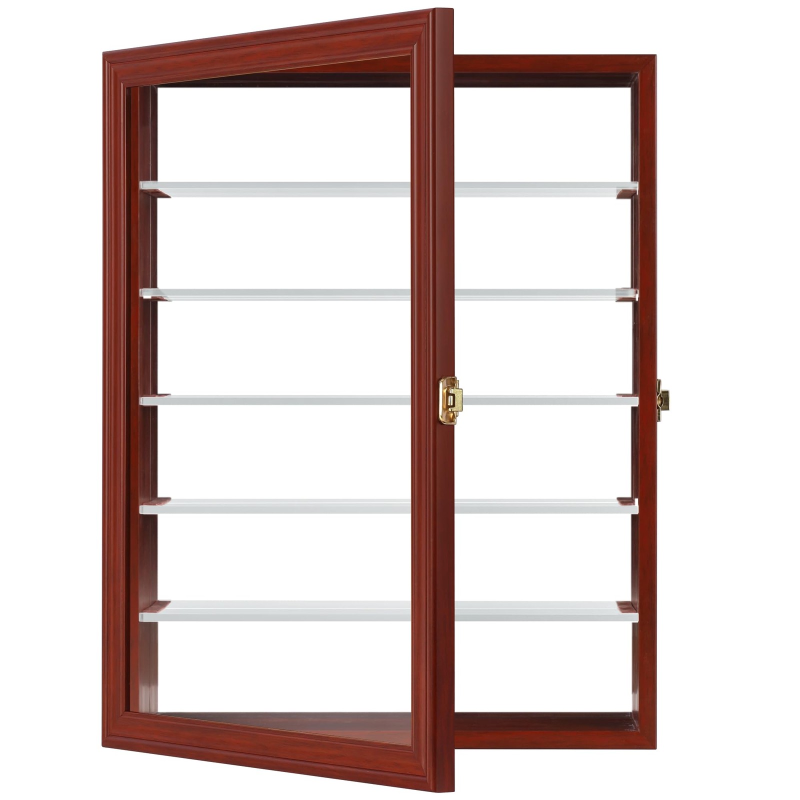 Small Curio Cabinet Display Case with Shelves Compatible with Block Toy Minif...