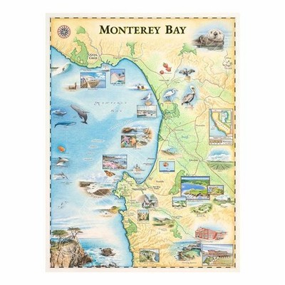 Xplorer Maps MAP MB Monterey Bay Hand-Drawn Map