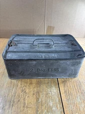 Hoeft Moe’s Line METAL EGG CRATE Antique Storage Box VINTAGE FARMHOUSE Eggs