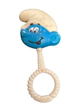 Vintage Smurfs Baby Rattle 1983 Danara Peyo Smurf Deluxe Plastic