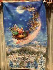 Santa On Sleigh Fabric Panel Timeless Treasures