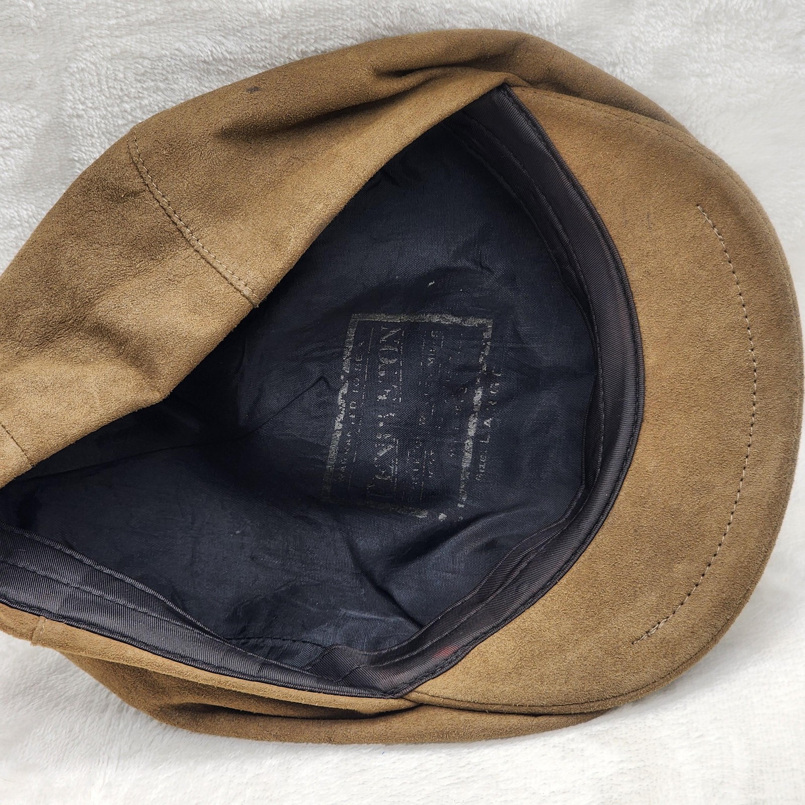 Pendleton Hat Cap Brown Suede Leather Newsboy Cab… - image 9