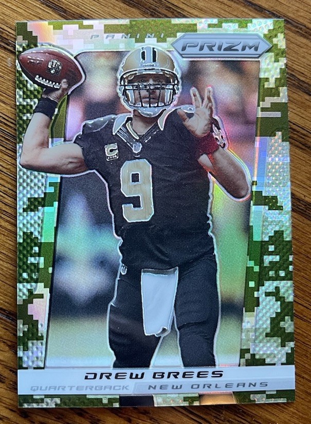 2013 Panini Prizm - Drew Brees #140 SP Camo Prizm Saints HOF