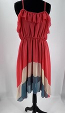 Urban Mango Strappy Hi Low Colorblock Sundress L Asymmetrical Resort Beach