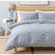 Argos Home Stockholm Stripe Blue & White Bedding Set - Double