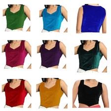 Way2Like Readymade Blouses Velvet Sweetheart Neck Designer Choli Lehenga Top