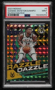 2023-24 Panini Mosaic Razzle Dazzle Giannis Antetokounmpo #6 PSA 9 MINT