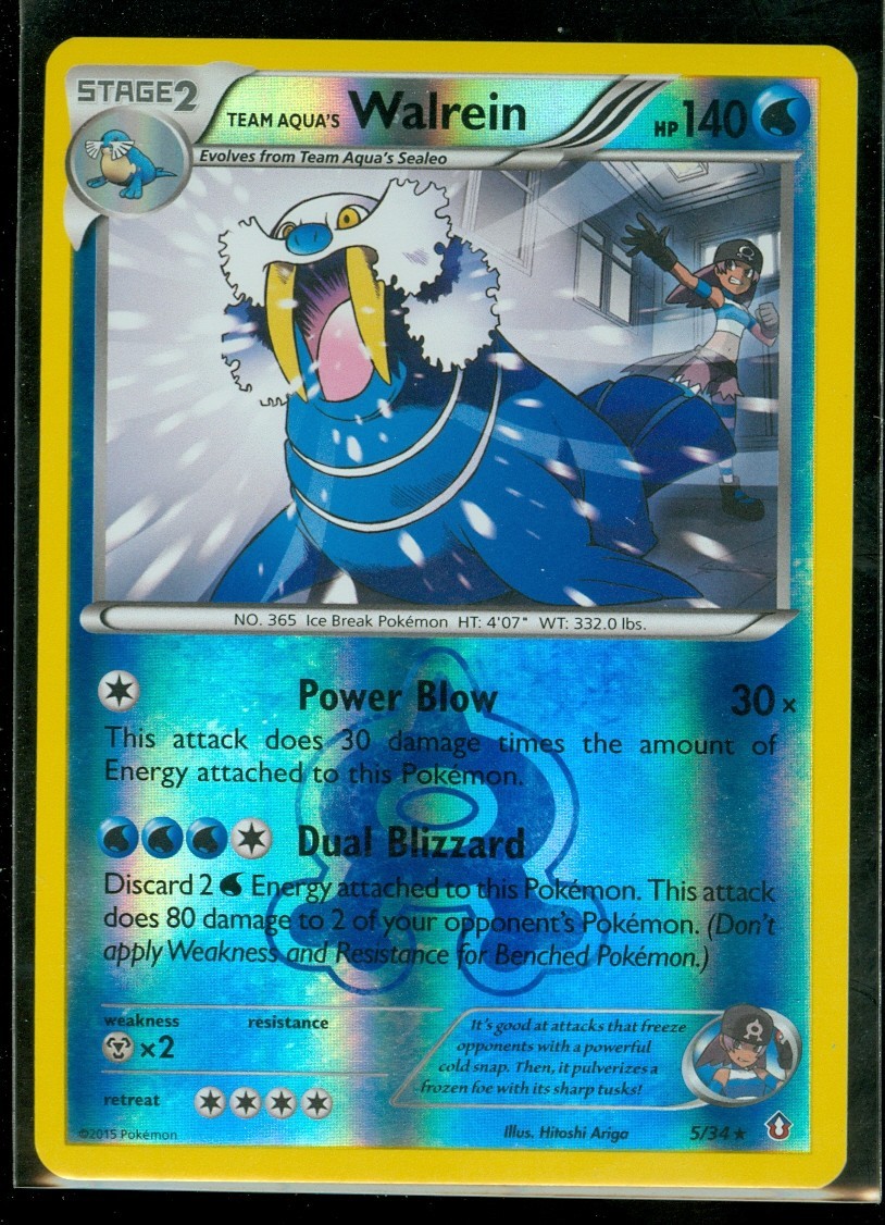 Pokemon TEAM AQUA'S WALREIN 5/34 Double Crisis - RARE Rev Holo - NEAR MINT/MINT