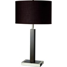 30" Tall Metal Polyresin Table Lamp w/ Dark Espresso Finish Brown Fabric Shade
