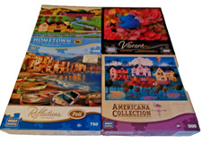 Lot of 4 Jigsaw Puzzles  500 2  750  1000 Piece - ALL 100 COMPLETE