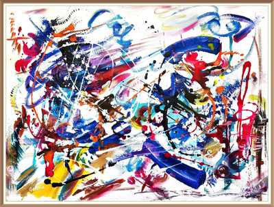 Blast of Spring Energy - Original Acrylic Painting on Unstretched Canvas Sheet