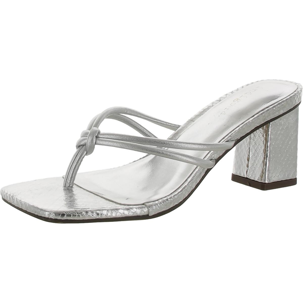 Indigo Rd. Женские серебристые босоножки-стринги на металлическом ремешке, размер 6,5 (B,M) BHFO 6485