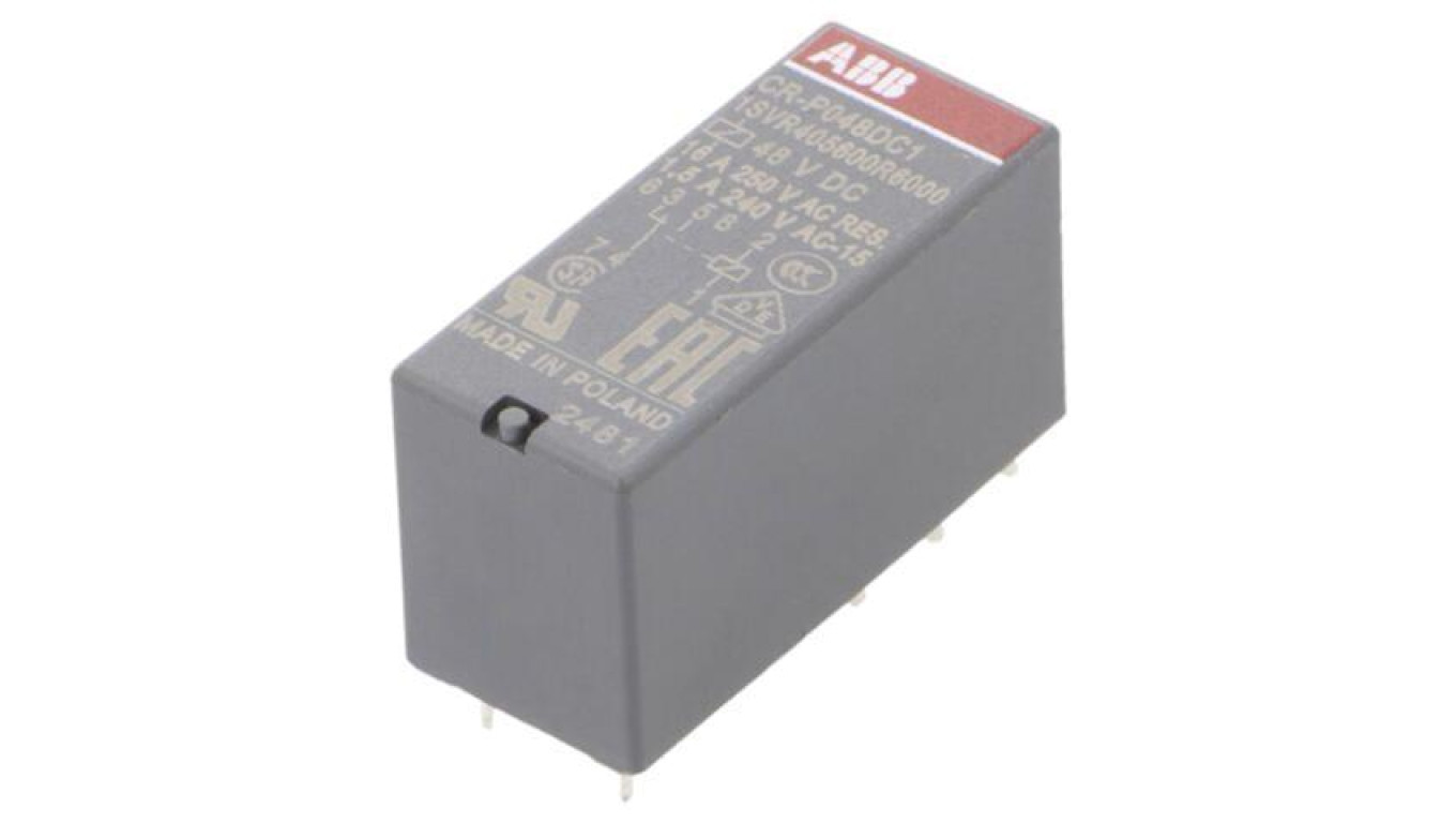 CR-P048DC1 Solenoid Relay, SPDT, Coil Voltage: 48VDC, 16A, CR-P /T2UK