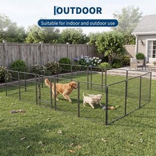 6/8/12/16 Panels Dog Pen Pet Playpen Kennel Fence Puppy Exercise Barrier Outdoor